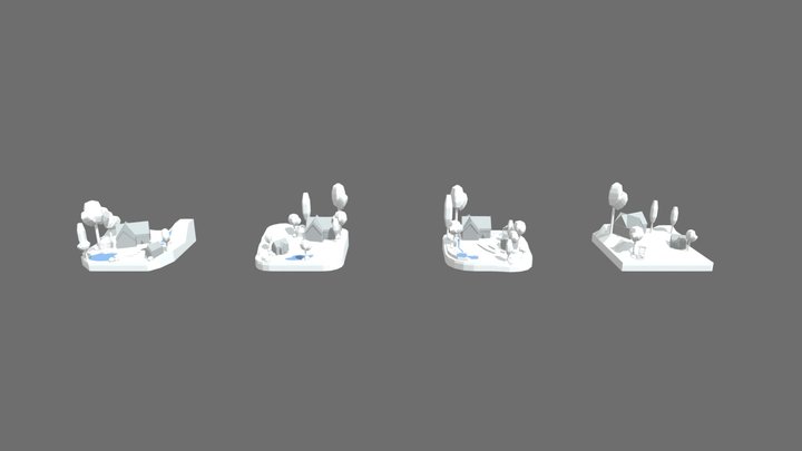 Grandma's house - Diorama and House blockout 3D Model