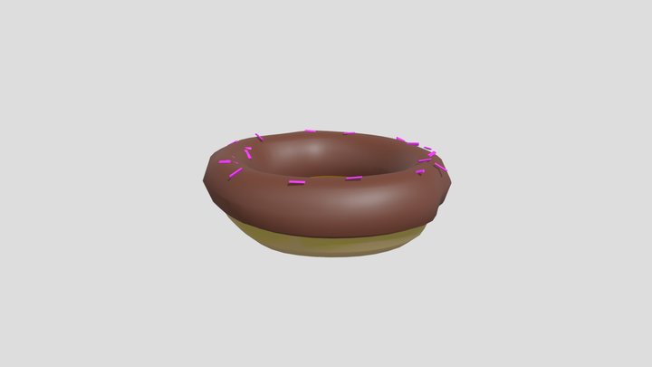 Chocolate Donut With Pink Sprinkles
