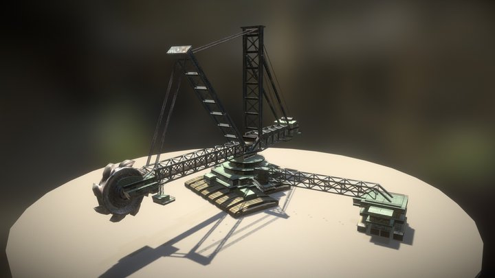 Low Poly Game Ready Coal Excavator 3D Model