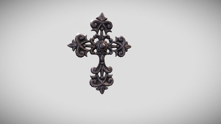 Cast Iron Wall Cross 3D Model