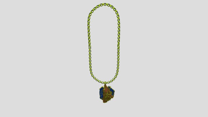 Chain Model 2 Plus Wolf Pendant 3D Model