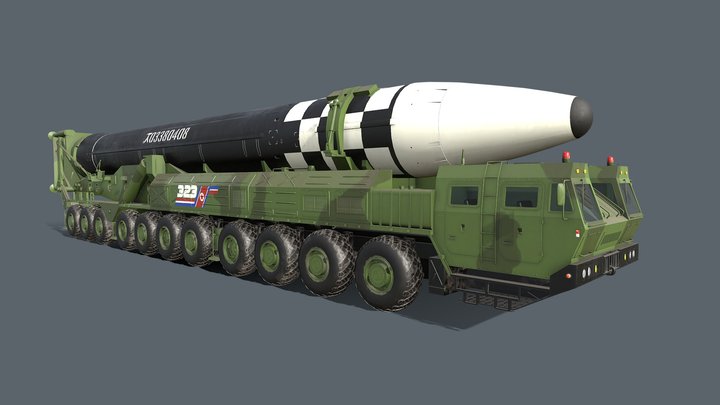 Hwasong 17 missile launcher 3D Model