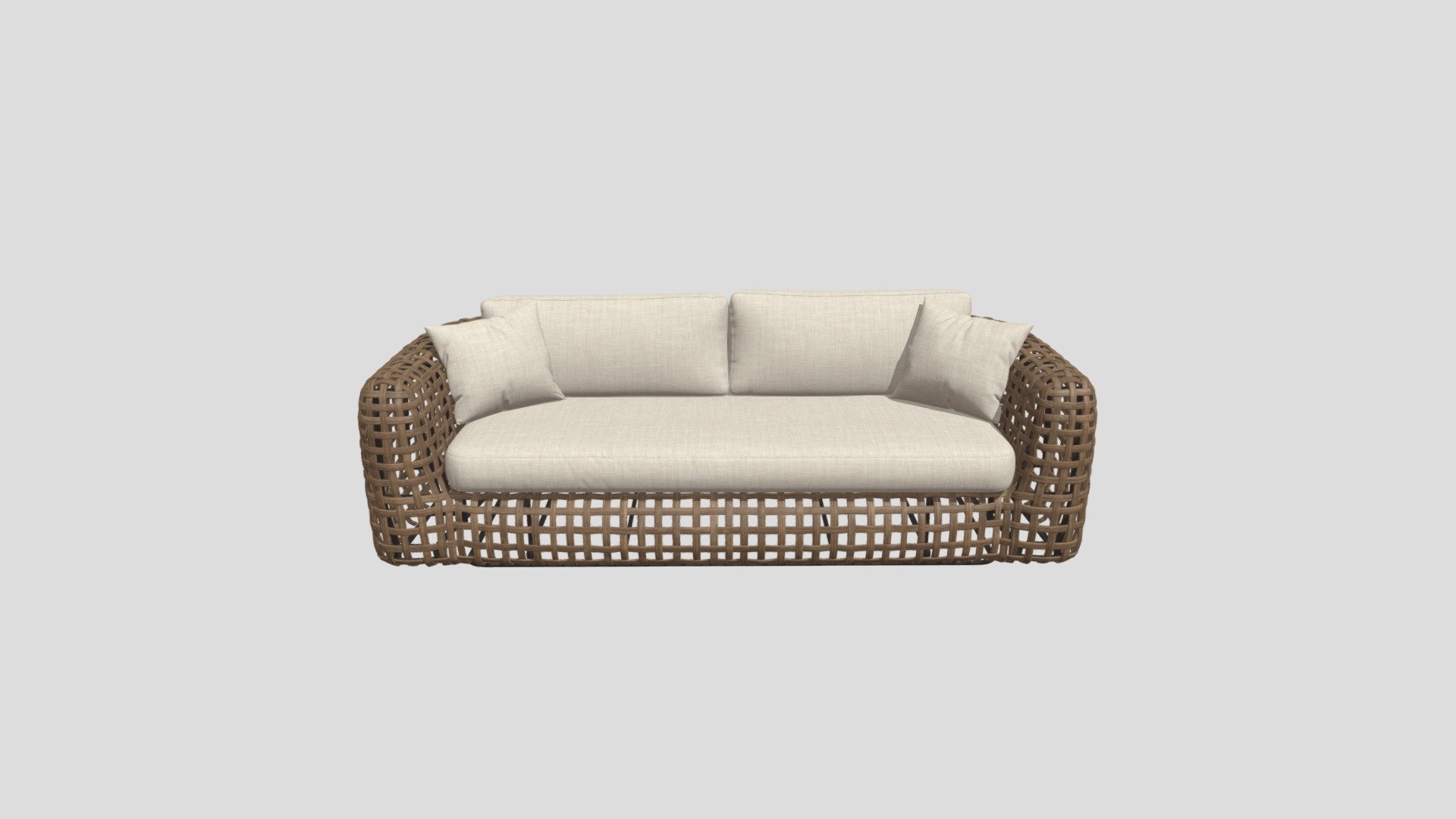 wicker sofa — Sketchfab embed 3D viewer