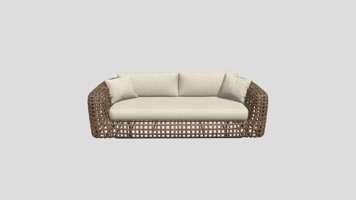 wicker sofa 3D Model