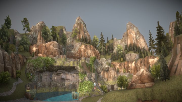 CREEK FALLS WORLD MAPS 3D Model