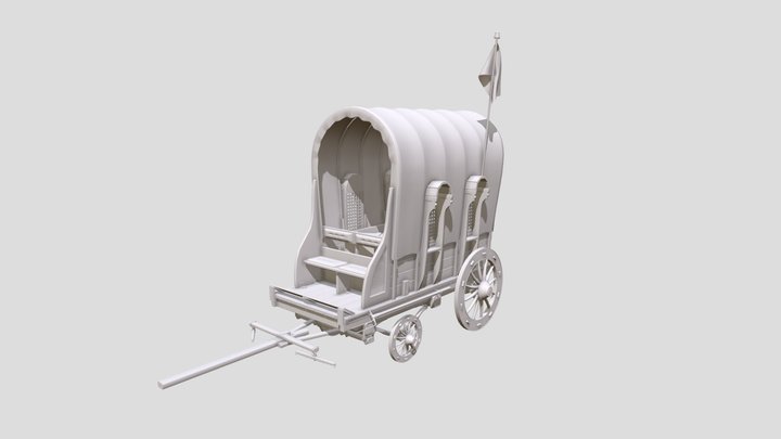 Medieval Carriage 3D Model