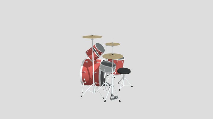 Dark_red_drums 3D Model