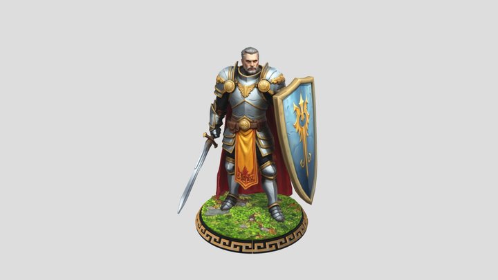 Male Human Paladin 3D Model