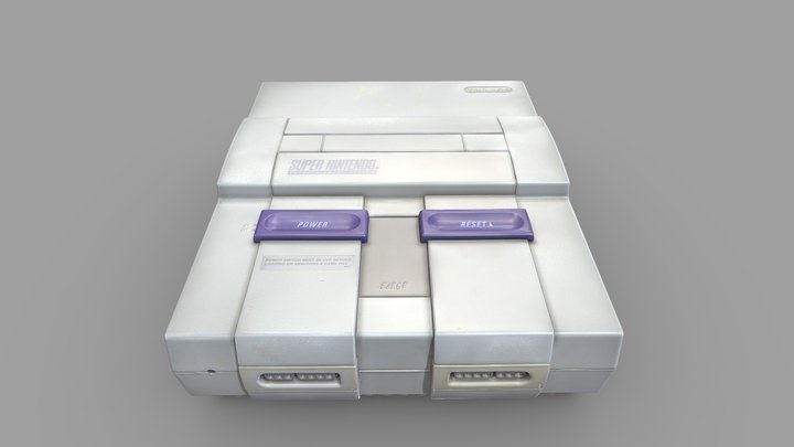 Super Nintendo Game Console 3D Model