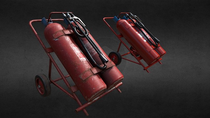 Wheeled_FireExtinguisher 3D Model