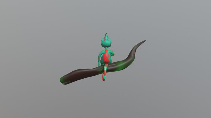 Lazy Chameleon 3D Model