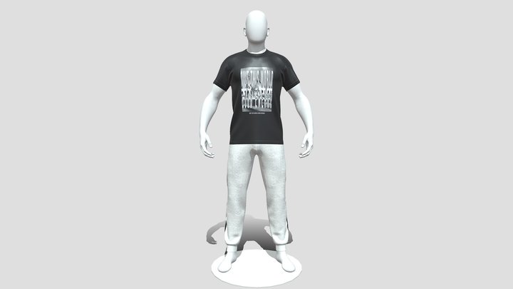 Sweatpants with Graphic Tee 3D Model