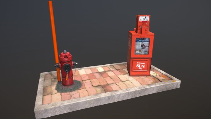 Sidewalk_Scene_Tyler_B 3D Model