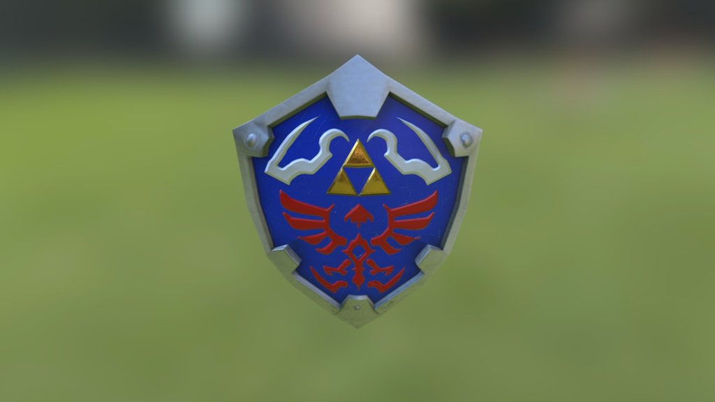 Low-poly Hyrulean shield