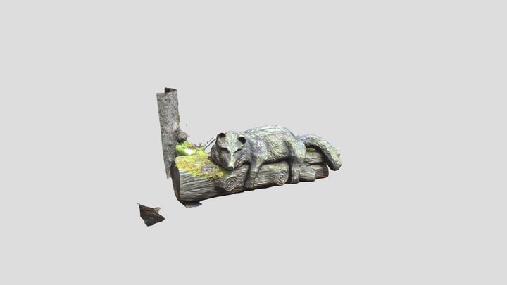 Racoons Statue Kiri Free 3D Model