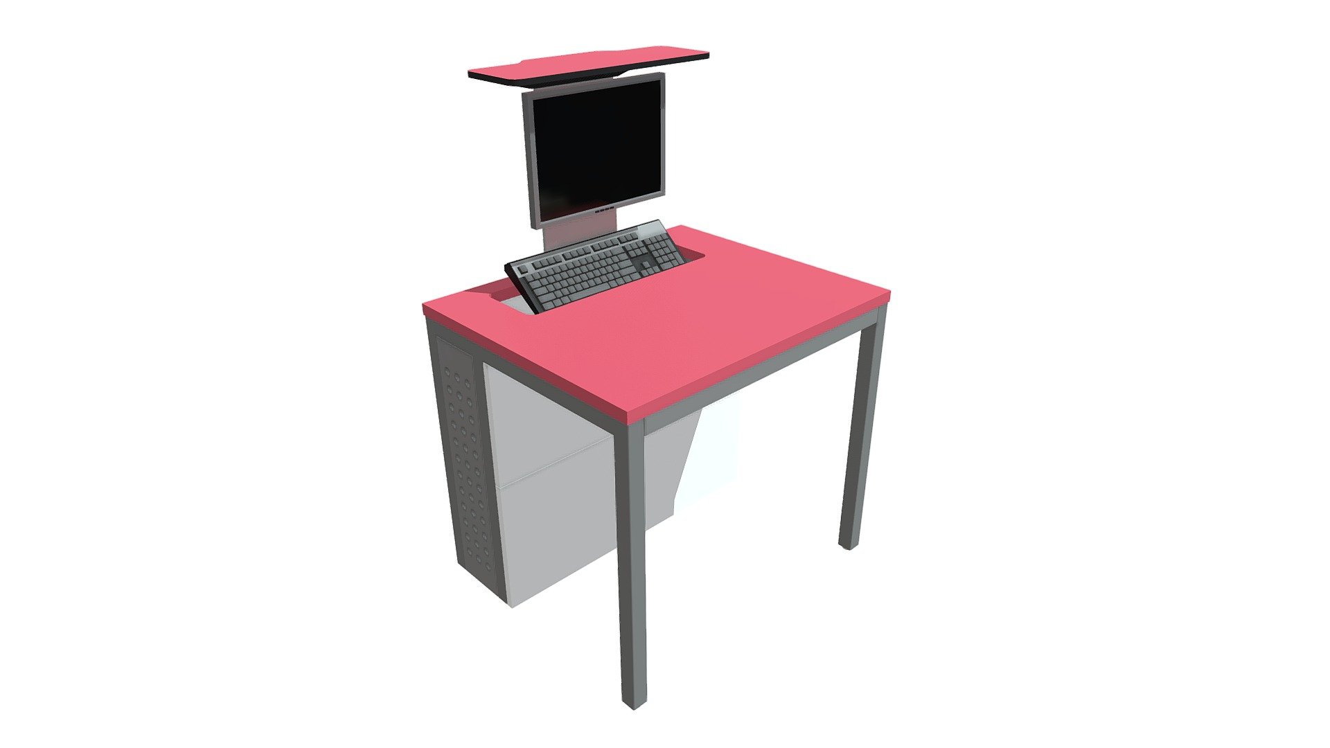 Zioxi Computer Desk (T02M1) 3D model by bimstore (Revitspace