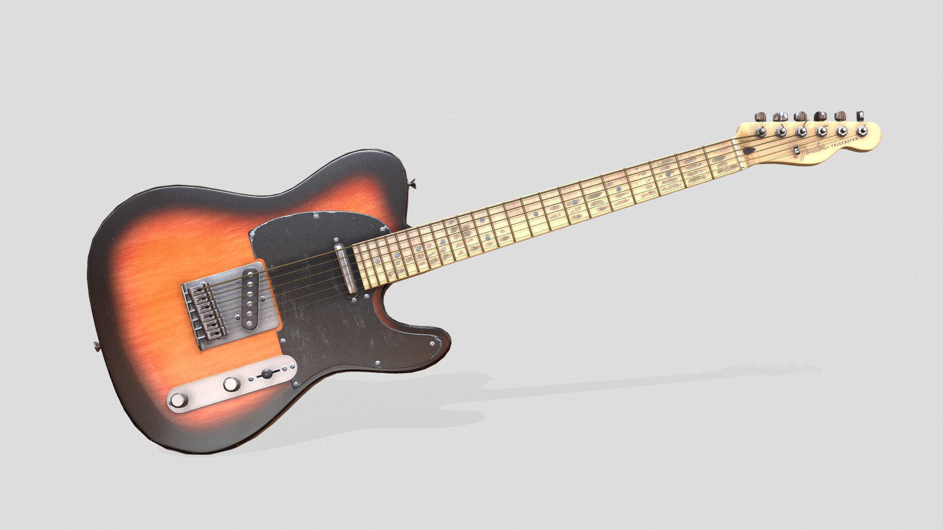 Telecaster electric guitar — Sketchfab embed 3D viewer