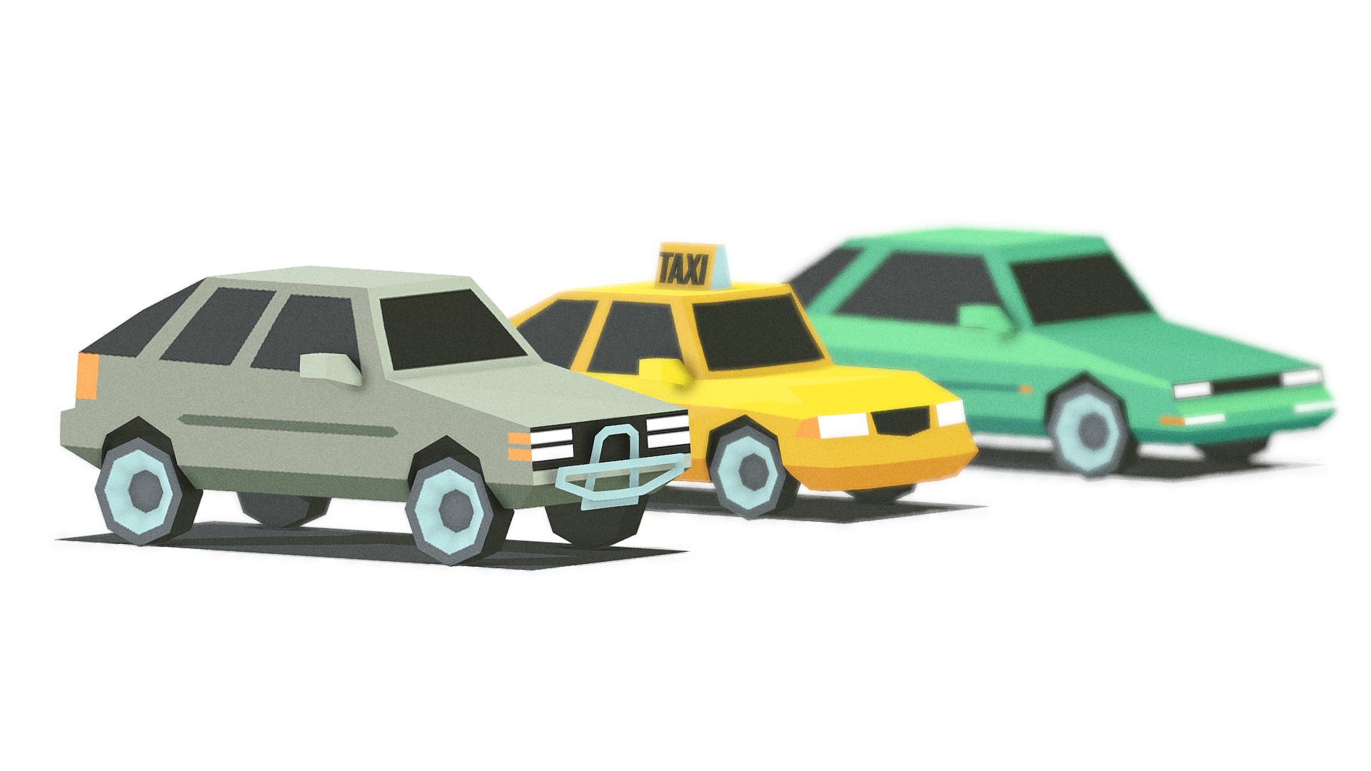 3D model Lowpoly Car Collection - This is a 3D model of the Lowpoly Car Collection. The 3D model is about a toy car and a toy car.