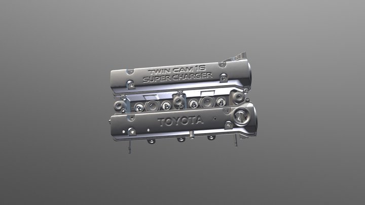 4AGE largeport with SC valve covers quick scan 3D Model
