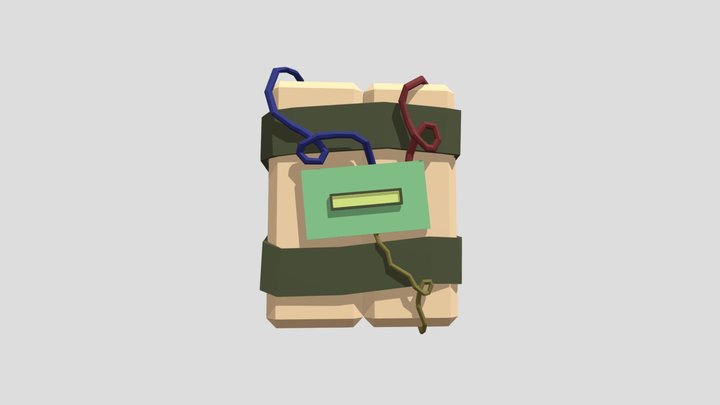 C4 Bomb Low Poly 3D Model