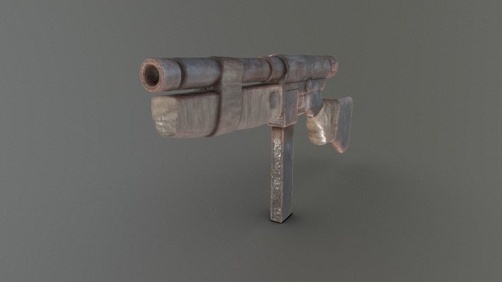 Post Apocalyptic SMG 3D Model