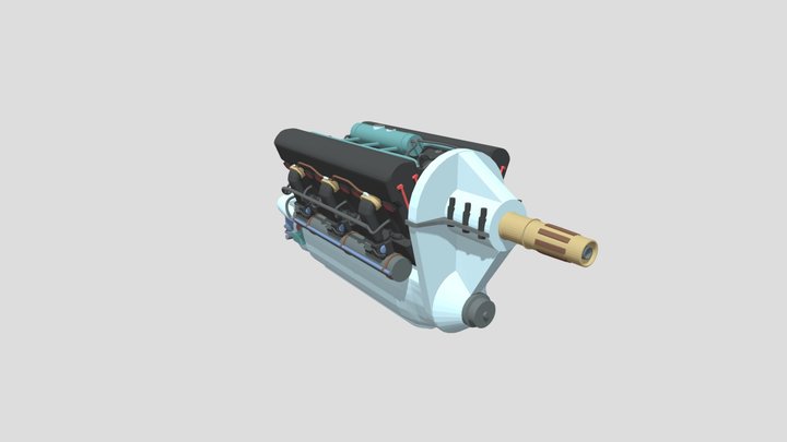 Klimov M-105 Aircraft Engine 3D Model