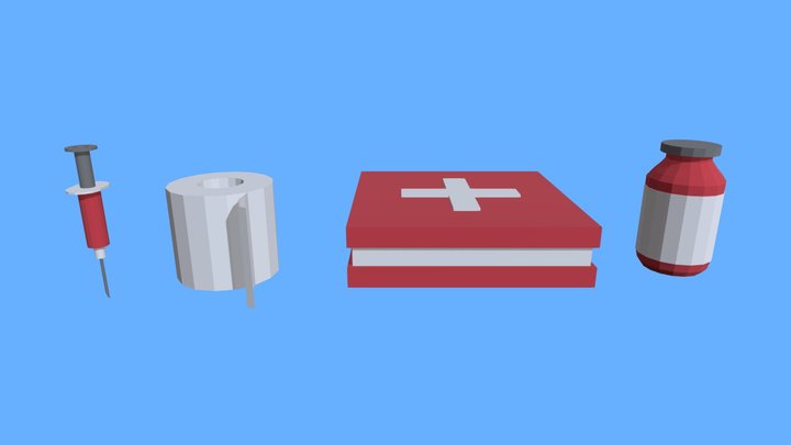 [Low Poly] Health Items 3D Model
