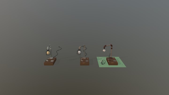 Steampunk lamp 3D Model