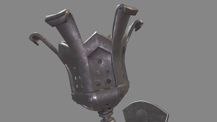 Medieval Lamp Low Poly 3D Model