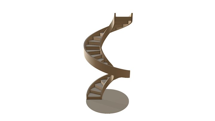 Circular Stairs (SolidWorks Model) - Adjustable! 3D Model