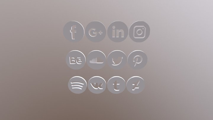 Social Icon Coins 3D Model