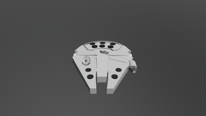 Low Poly Millenium Falcon 3D Model