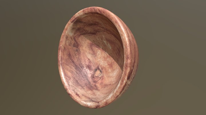 Small Wooden Bowl 3D Model