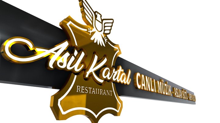 Asil Kartal Restaurant Tabela Çalışması 3D Model