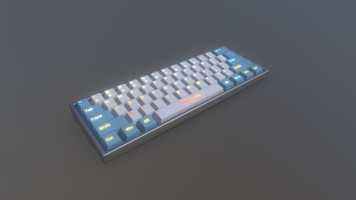 Detailed Low Poly Gaming Keyboard 3D Model