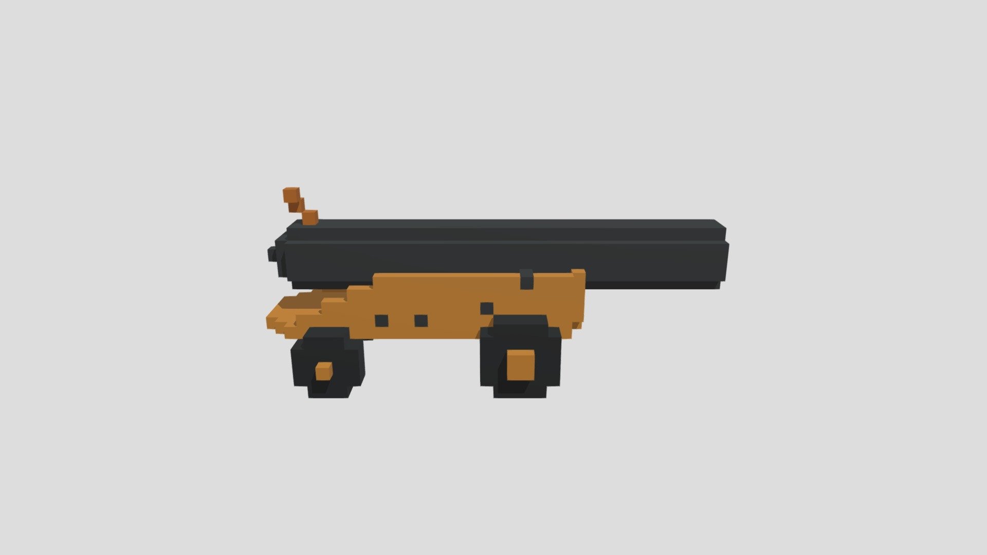 Voxel old gun — Sketchfab embed 3D viewer