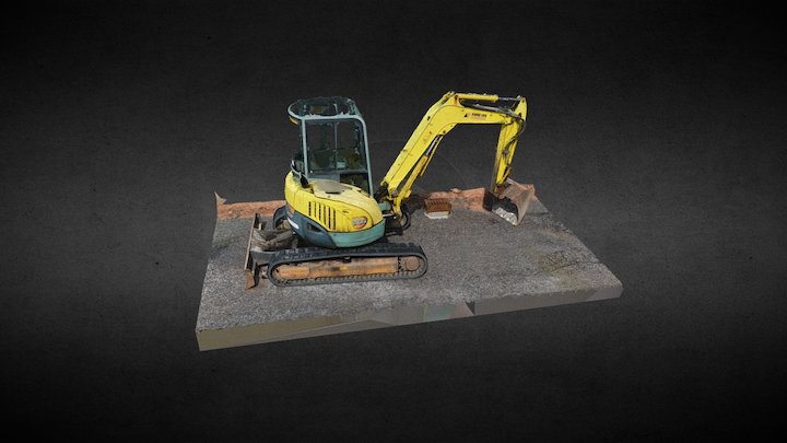 Small excavator, textured 3D Model