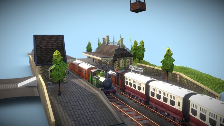 victorian/steampunk train station 3D Model