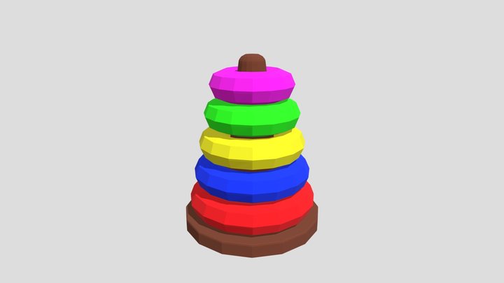 Simplistic Children's Ring Stacker 3D Model