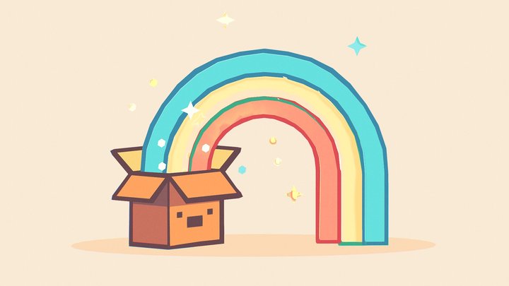 Rainbow out of the box 3D Model