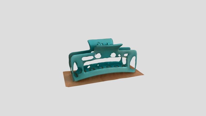 Turquoise Claw Clip 3D Model