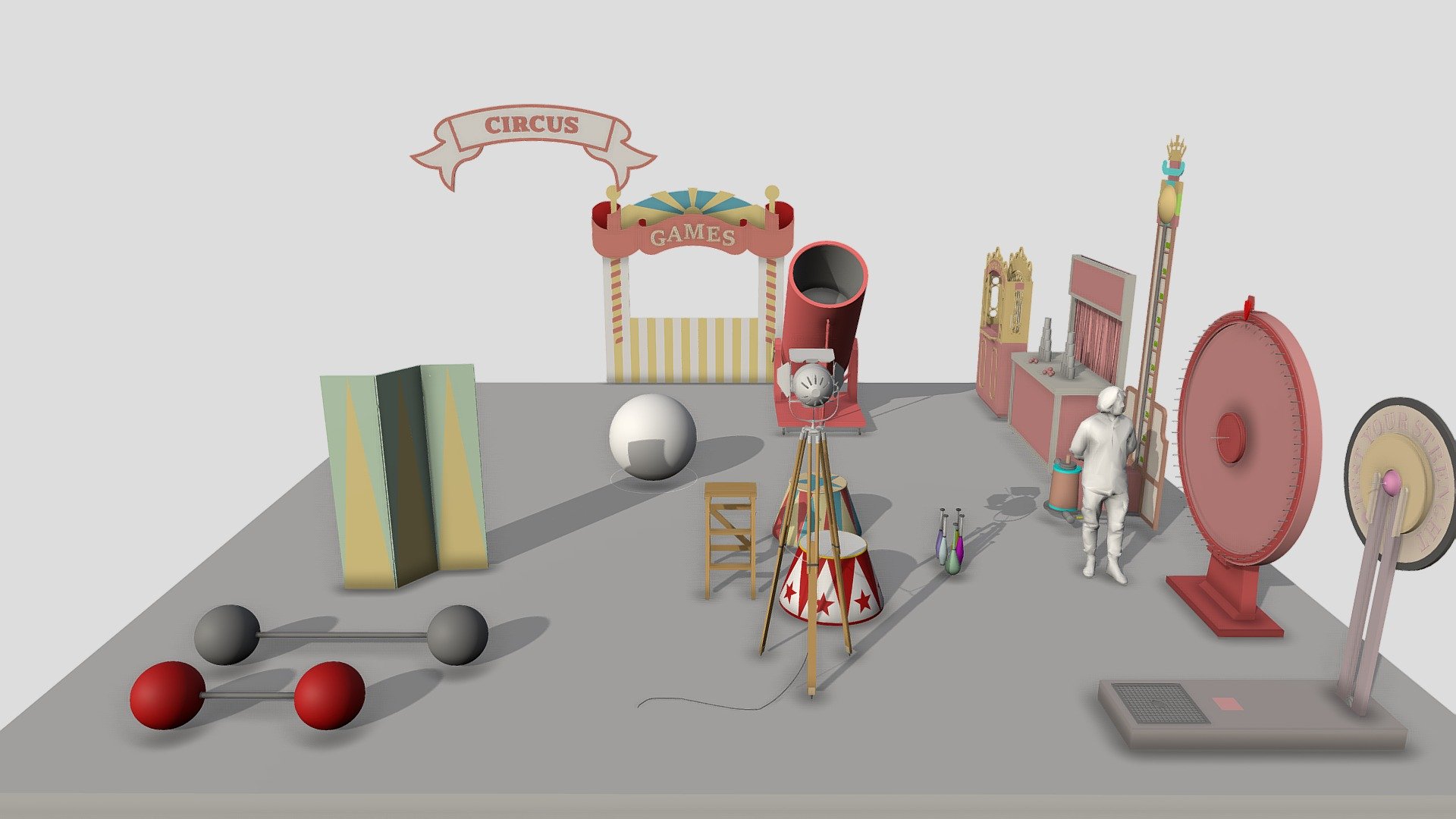 Circus games and fair props - Buy Royalty Free 3D model by Vlad.Dumitru ...