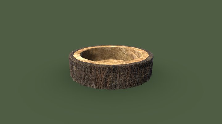 Bark Bowl Short 4K 3D Model