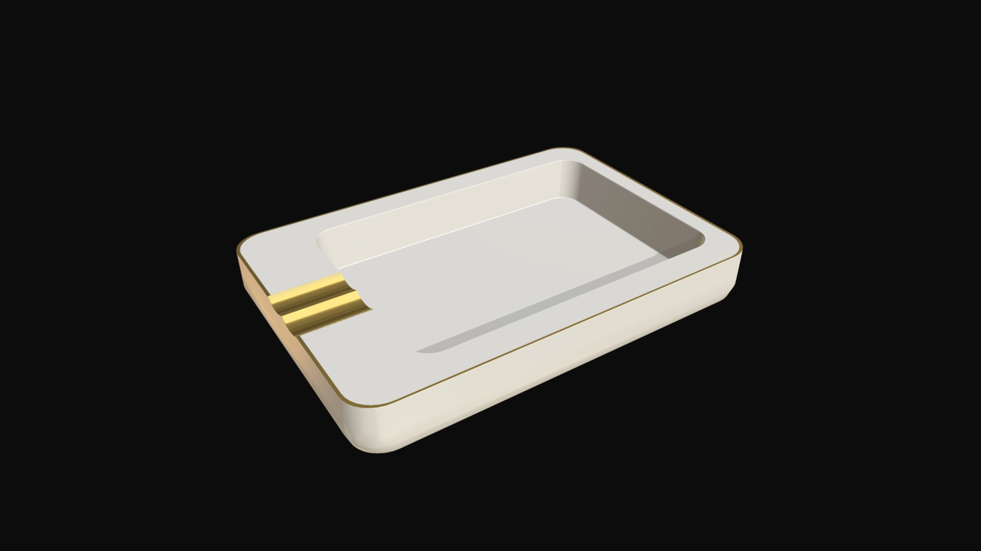 3D model Rectangular ceramic ashtray - This is a 3D model of the Rectangular ceramic ashtray. The 3D model is about graphical user interface.