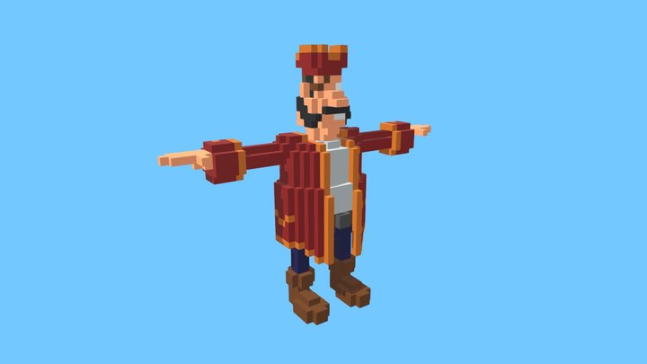 Voxel Pirate 3D Model