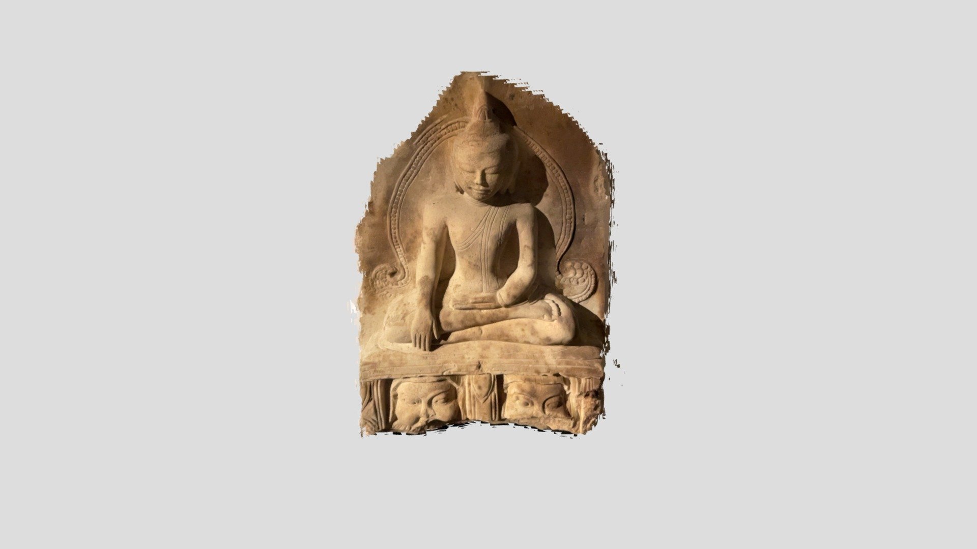 Sandstone Buddha from Burma at Ashmolean Museum