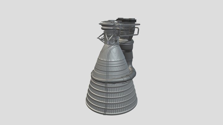 Saturn v f1 engine 3D Model