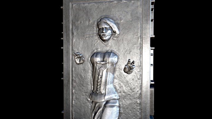 Female Frozen In Carbonite Low Poly 3D Model