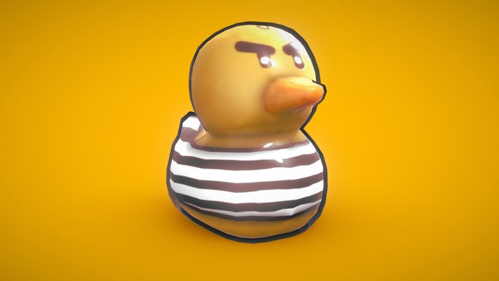 Cartoon Rubber Duck 3D Model
