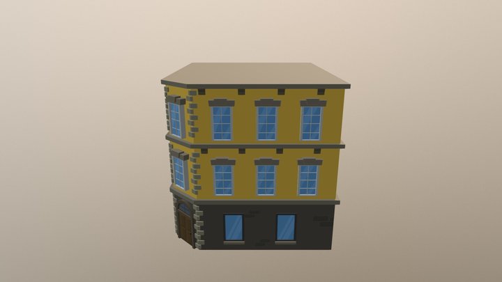 Low Poly Building Model 3D Model